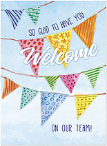 Select a verse or write your own. Welcome Flags Card D1439U-Y